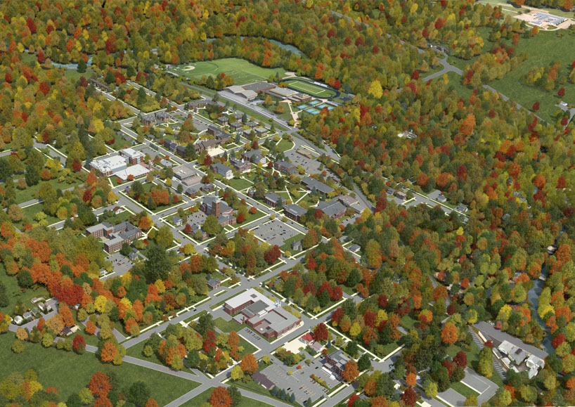 3D фотография территории колледжа ALBION, штат Мичиган, США